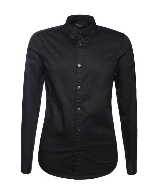 French Cuff Button Men Dress Shirts 2017 New spring Luxury Slim Fit Long Sleeve Brand Formal Business Fashion Shirts Homme
