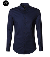 French Cuff Button Men Dress Shirts 2017 New spring Luxury Slim Fit Long Sleeve Brand Formal Business Fashion Shirts Homme