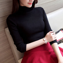 2017 Korean Autumn Winter Knitted Sweaters for Woman Pull Femme Slim Comfortable Turtleneck Long Sleeve Sueter Mujer Chandail