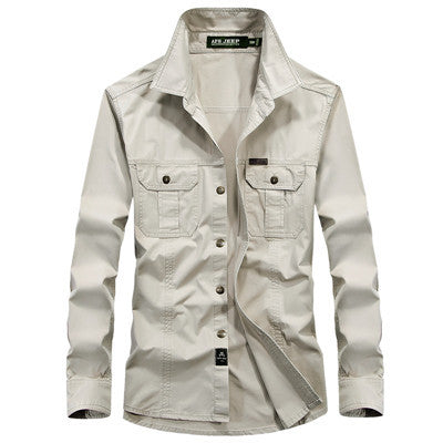 Men's Combat Shirt U.S Military Shirt AFS JEEP Breathable Brand Long Sleeve Shirt Autumn Casual Army Dress Shirt  Camisas M-6XL