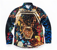 Fashion Medusa Men Brand clothing Digital printing Colour Mixture Luxury Casual Harajuku Shirts Long-sleeved Men's Medusa Shirts
