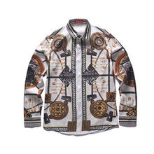 Fashion Medusa Men Brand clothing Digital printing Colour Mixture Luxury Casual Harajuku Shirts Long-sleeved Men's Medusa Shirts