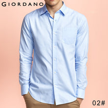 Giordano Men Shirt Camisa Masculina Brand Clothing Long Sleeves Camisas Casual Shirt Roupas Masculina Turn-down Collar Shirt