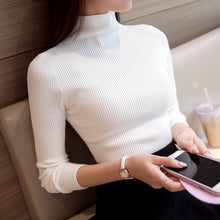 2017 Korean Autumn Winter Knitted Sweaters for Woman Pull Femme Slim Comfortable Turtleneck Long Sleeve Sueter Mujer Chandail