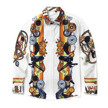 Fashion Medusa Men Brand clothing Digital printing Colour Mixture Luxury Casual Harajuku Shirts Long-sleeved Men's Medusa Shirts
